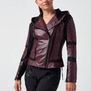 Blanc Noir Leather VOYAGE HOODED MOTO